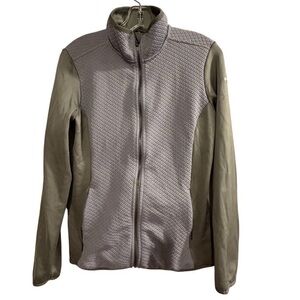 Women’s Columbia Purple and Grey Roffe Ridge Full‎ Zip Quilted Fleece Sweater L